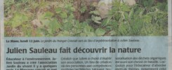 Article du Maine Libre sur le Jardin du vivnat du 12 Juin 2017